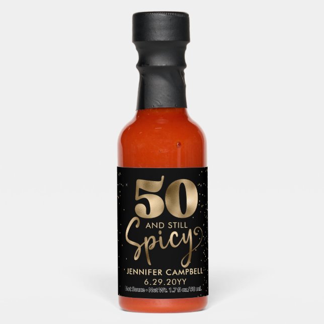 50 And Still Spicy 50th Birthday Funny Hot Sauces (Front)