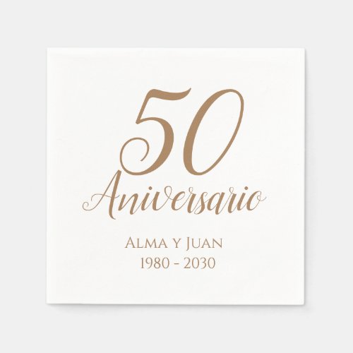 50 Aniversario Spanish Fiftieth Anniversary Napkin