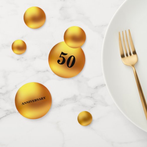 50 AnniversaryBirthday Gold Table Confetti