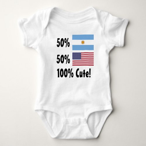 50 Argentinian 50 American 100 Cute Baby Bodysuit