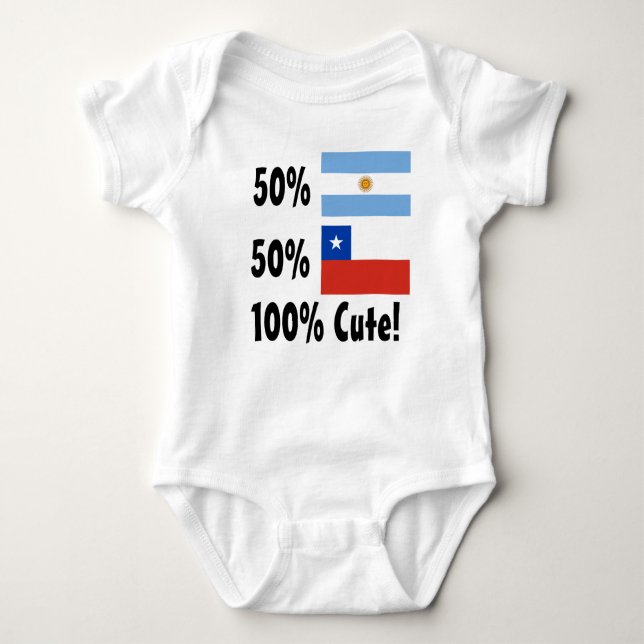 50% Argentinian 50% Chilean 100% Cute Baby Bodysuit (Front)
