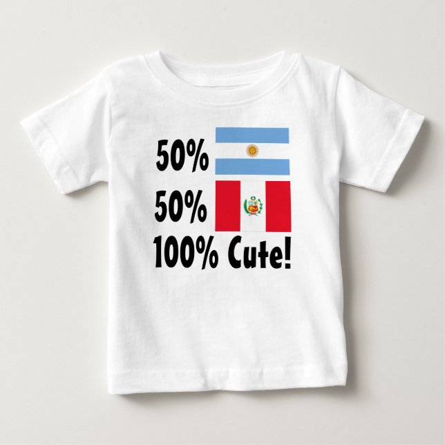 50% Argentinian 50% Peruvian 100% Cute Baby T-Shirt (Front)