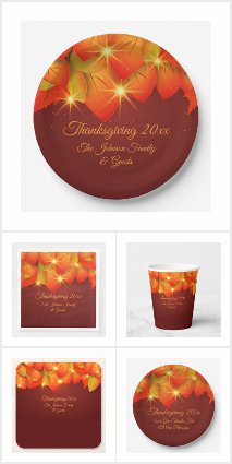 50+ Autumn Leaf & Stars Matching Thanksgiving Set