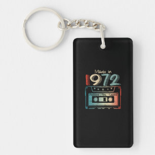 50 Birthday Gifts Year Old Made in 1972 Cassette Keychain