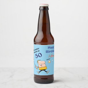 50 Birthday Golfer Beer Bottle Label