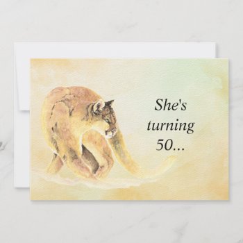 50 Birthday Party Invite Custom Cougar Humor by countrymousestudio at Zazzle