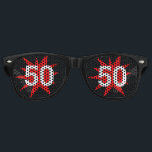 50 Birthday retro Shades / Fun Party Sunglasses<br><div class="desc">Party Sunglasses: Classic retro party shades with text "50 50" - fun Birthday fashion,  wedding anniversary,  office celebrations</div>