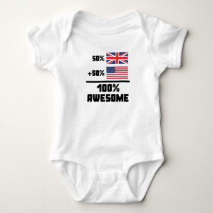 50% British 50% American 100% Awesome Baby Bodysuit