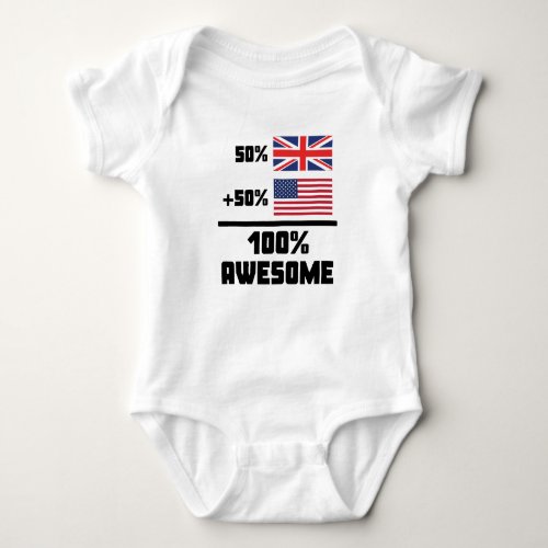 50 British 50 American 100 Awesome Baby Bodysuit