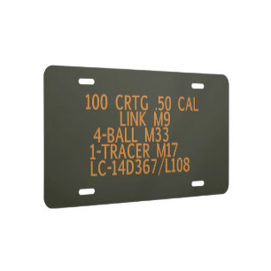 50 Cal Ammo Can license plate