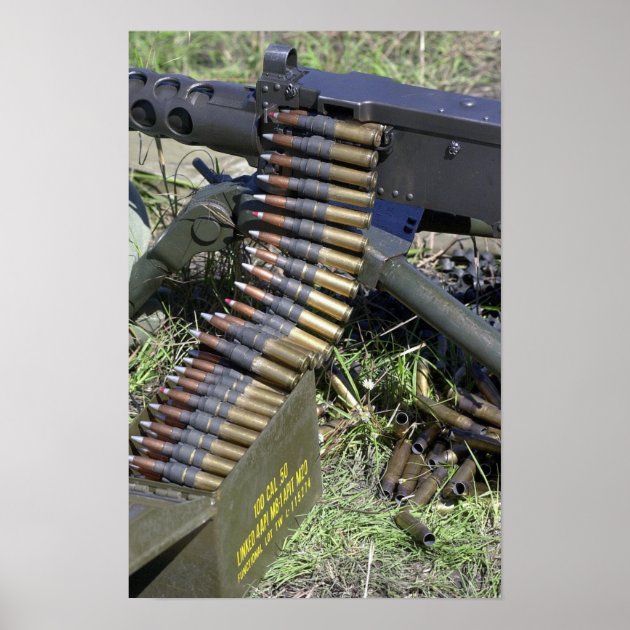 Photo Poster Print Art A0 A1 A2 A3 A4 ARMY POSTER MACHINE GUN BULLETS AC071 