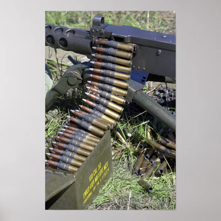 50 Cal Machine Gun Poster Zazzle Com