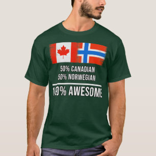 50 Canadian 50 Norwegian 100 Awesome Gift for Norw T-Shirt