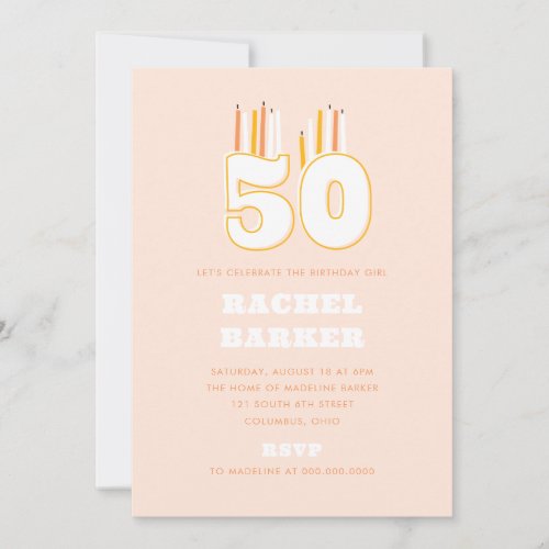 50 Candles 50th Birthday Party Invitations