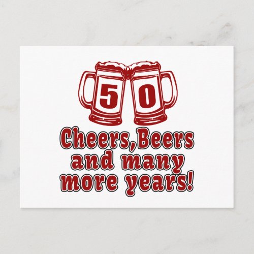 50 Cheers Beers Birthday Designs Postcard
