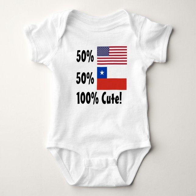50% Chilean 50% American 100% Cute Baby Bodysuit (Front)