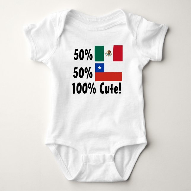50% Chilean 50% Mexican 100% Cute Baby Bodysuit (Front)
