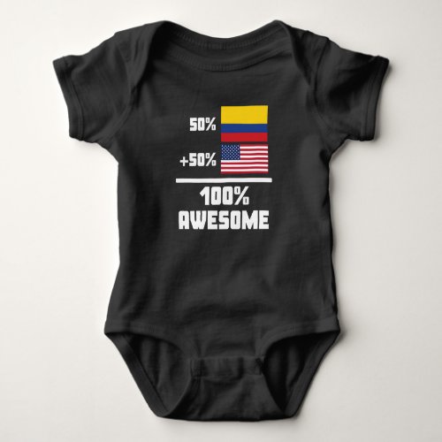 50 Colombian 50 American 100 Awesome Baby Bodysuit