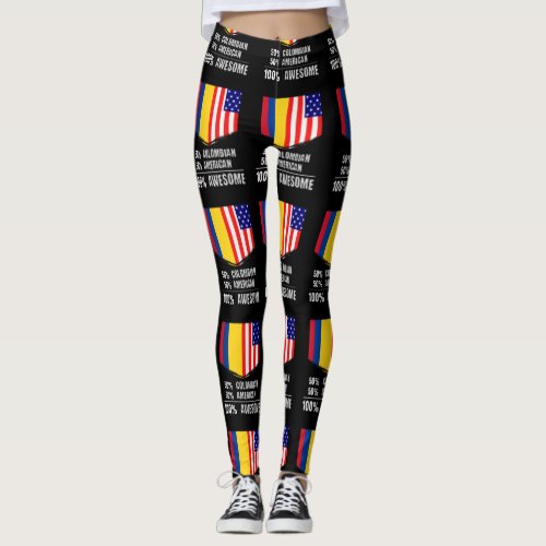 50 Colombian 50 American 100 Awesome Leggings