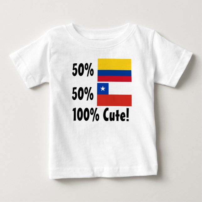50% Colombian 50% Chilean 100% Cute Baby T-Shirt (Front)