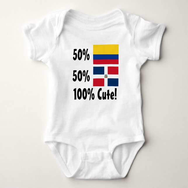 50% Colombian 50% Dominican 100% Cute Baby Bodysuit (Front)