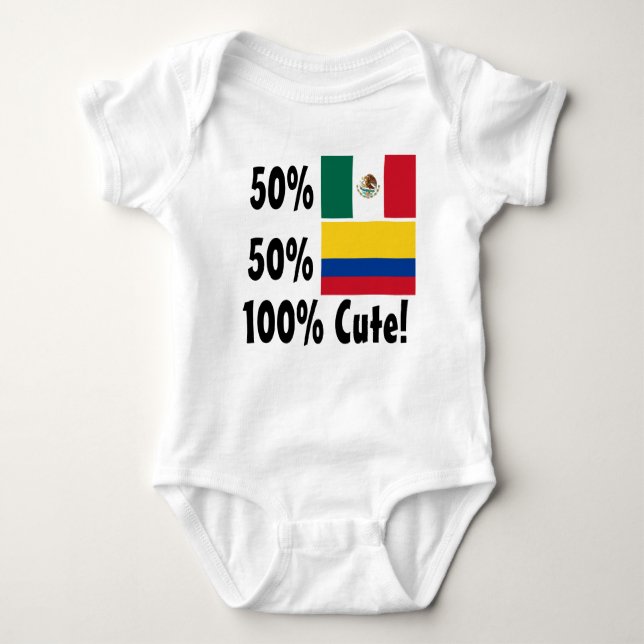 50% Colombian 50% Mexican 100% Cute Baby Bodysuit (Front)