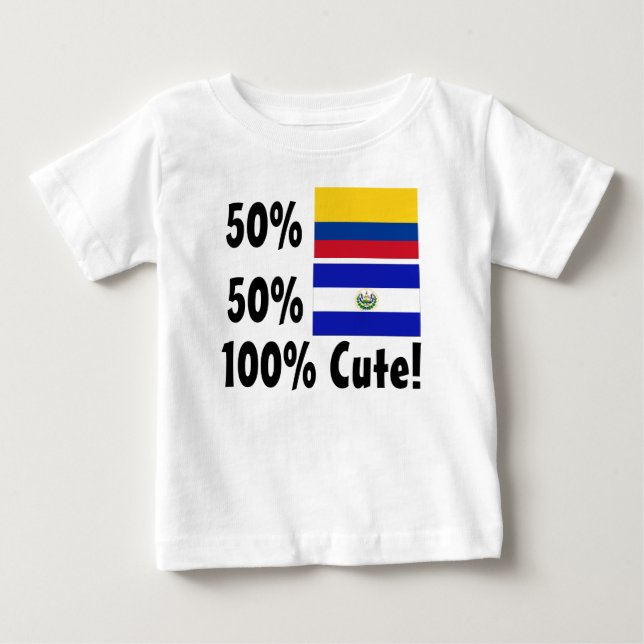 50% Colombian 50% Salvadorian 100% Cute Baby T-Shirt (Front)