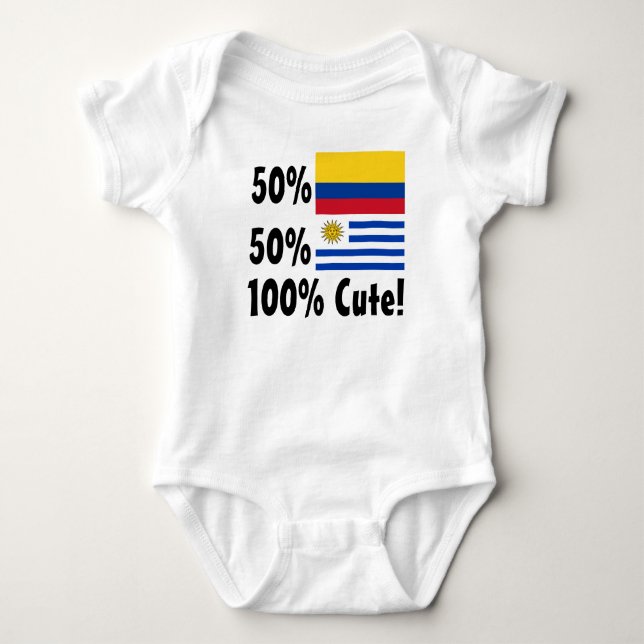 50% Colombian 50% Uruguayan 100% Cute Baby Bodysuit (Front)