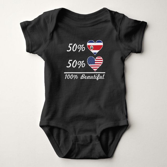50% Costa Rican 50% American 100% Beautiful Baby Bodysuit (Front)
