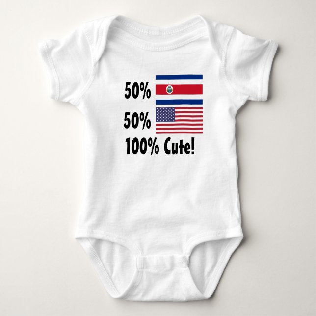 50% Costa Rican 50% American 100% Cute Baby Bodysuit (Front)