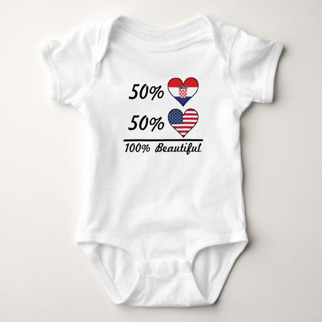 50% Croatian 50% American 100% Beautiful Baby Bodysuit (Front)