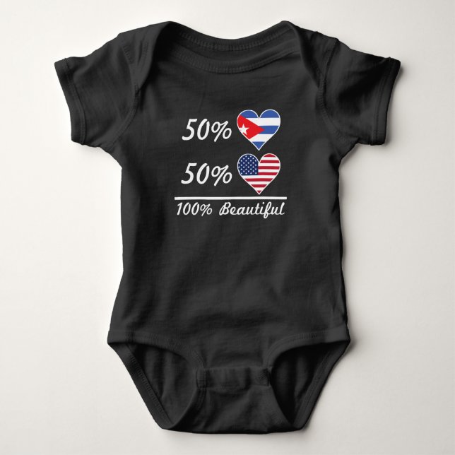 50% Cuban 50% American 100% Beautiful Baby Bodysuit (Front)