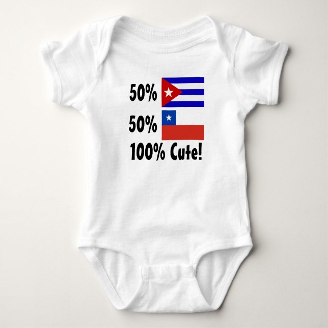 50% Cuban 50% Chilean 100% Cute Baby Bodysuit (Front)