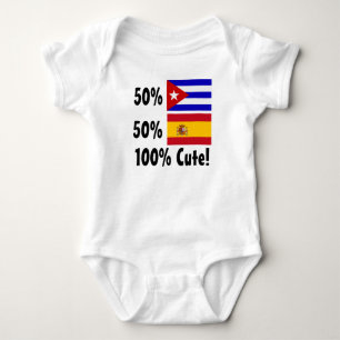 50% Cuban 50% Spanish 100% Cute Baby Bodysuit