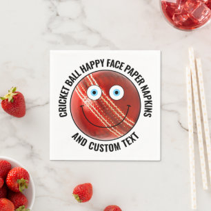 50 Custom Cricket Theme Party BLUE EYES Happy Face Napkins