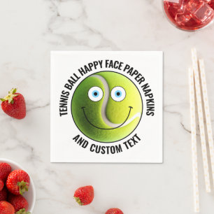 50 Custom Tennis Theme Party BLUE EYES Happy Face Napkins