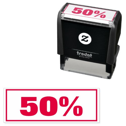 50% discount red self-inking rubber stamp for shop