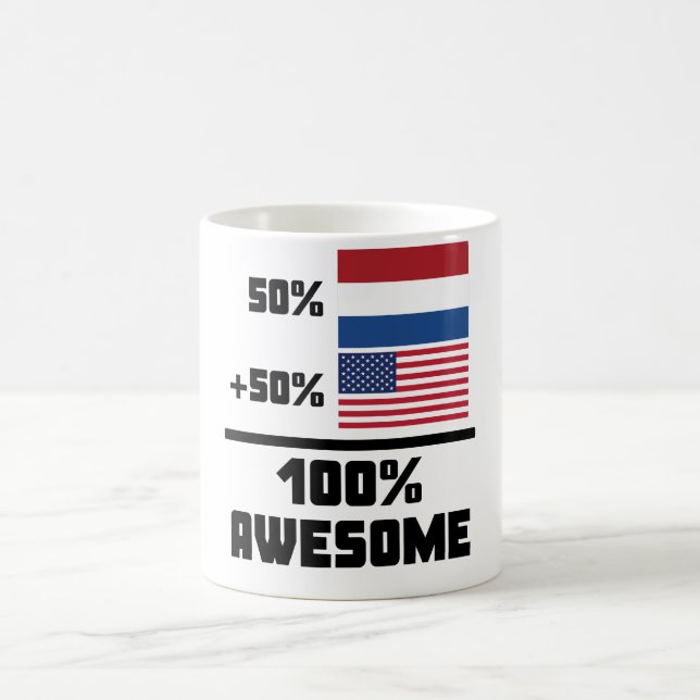 50% Dutch 50% American 100% Awesome Coffee Mug (Center)