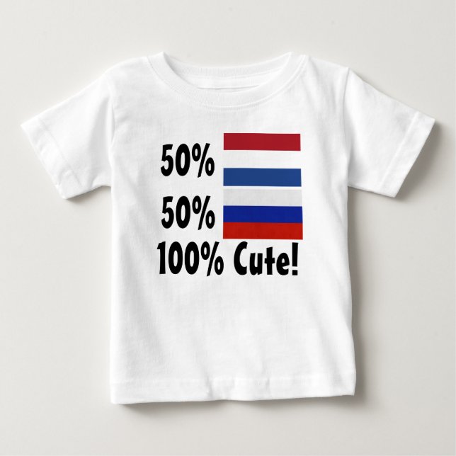 50% Dutch 50% Russian 100% Cute Baby T-Shirt (Front)