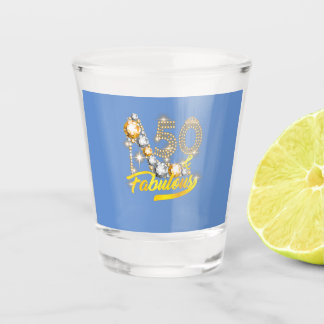 50 Fabulous 50th Birthday 50 Year Old Diamond Shot Glass