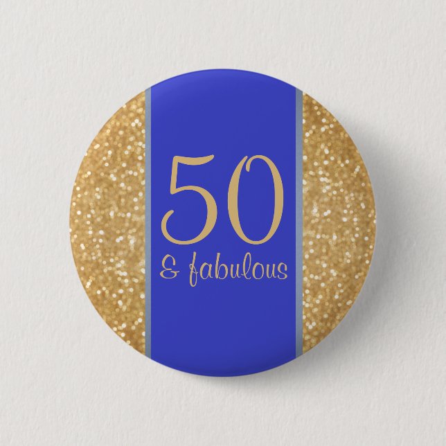 50 & Fabulous 50th Birthday Button (Front)