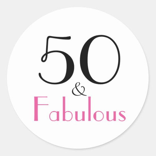 50  Fabulous  50th Birthday Classic Round Sticker