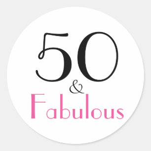 50 & Fabulous   50th Birthday Classic Round Sticker