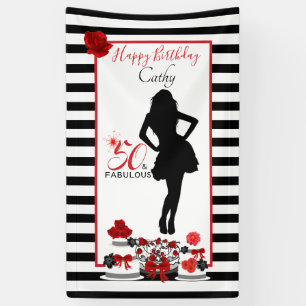 50 & FABULOUS 50th Birthday Customizable Banner
