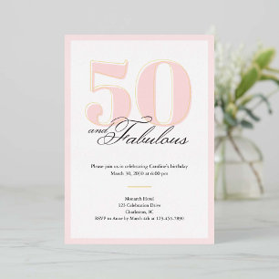 50 & Fabulous 50th Birthday Invitation Foil Invitation