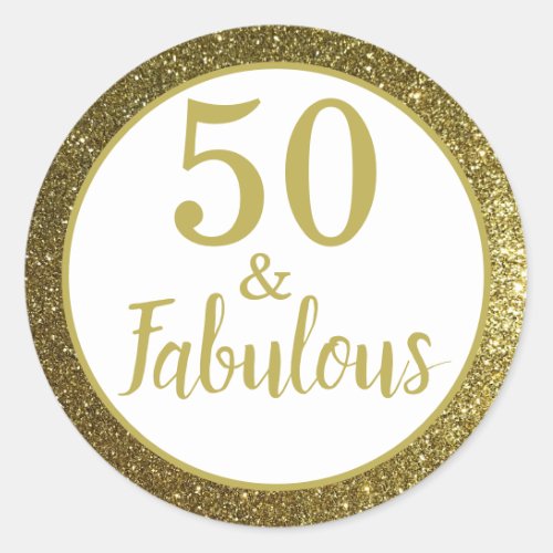 50  Fabulous 50th Birthday Party Classic Round Sticker