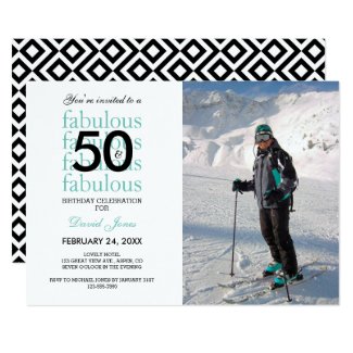 50 & Fabulous 50th Birthday Photo Invitation