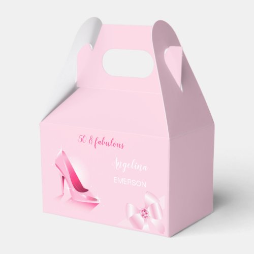 50  Fabulous 50th Birthday Pink Favor Boxes