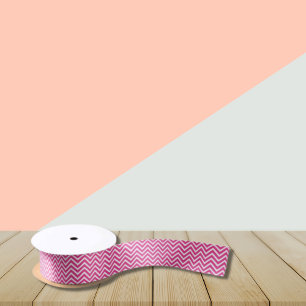 50 & Fabulous 50th Birthday Pink & White Chevrons Satin Ribbon