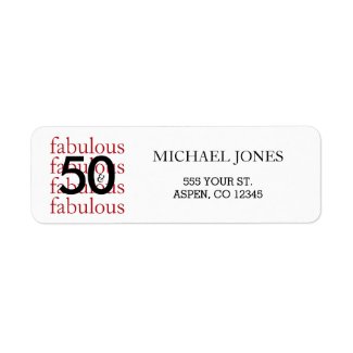 50 & Fabulous 50th Birthday Return Address Labels